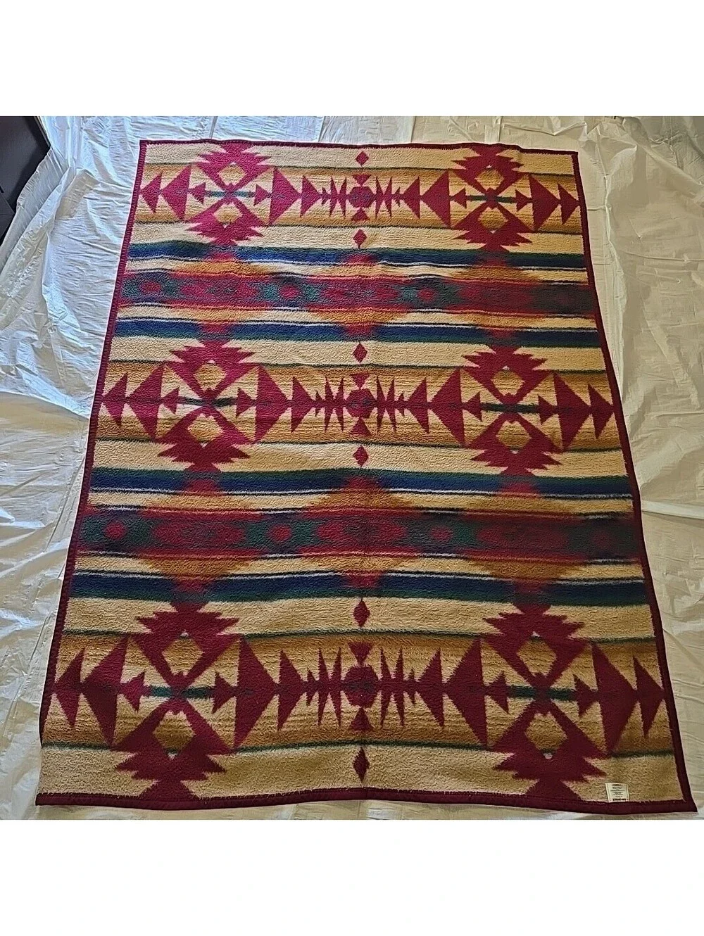 Biederlack of America Southwest / Aztec Blanket Burgundy & Green 57x77